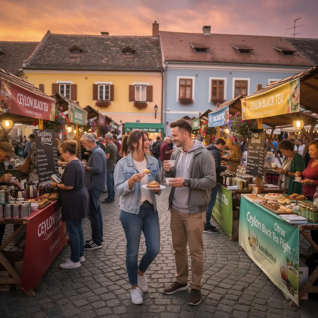 Friss tealevelek a szüretelés pillanatában, gyönyörű háttérrel